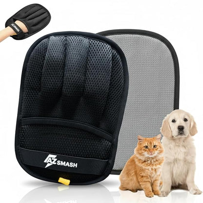 Pet Hair Removal Glove For Cats & Dogs, Upgraded Five Finger Design For Pet Hair Remover, Reusable Tool For Carpet, Sofa, Car Seat & Cloths by AZ SMASH