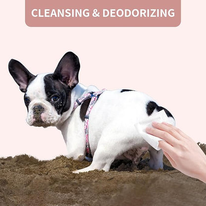IMMHABI 400 PCS Pet Wipes for Paws and Butt Hypoallergenic Pets Cleansing & Deodorizing Anal Gland Hygienic Puppy Wipes for Dogs Face and Body Wipes Cleaning Fur Doggie Wipes Doggy Wipes (Coconut Oil)