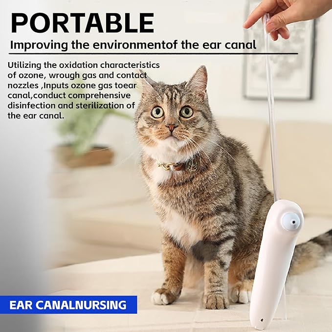 Ear Care Pro for Cats & Dogs- Soothing Relief from Ear Mite & Tick at-Home Ear Comfort with Ozone Technology Cleans Ears & Prevents Infections