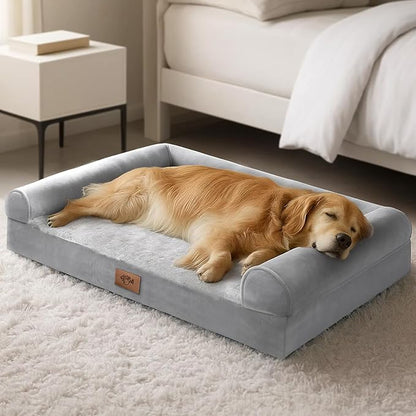 Sytopia Chew Proof Dog Beds for Large Dogs Washable Orthopedic, Indestructible Dog Bed 42 Inch Extra Large with Removable Cover and Anti-Slip Bottom - XL