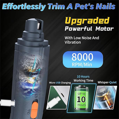 CATPICK 2-in-1 Cat Nail Clippers & Dog Nail Clippers Trimmers for Large Medium Small Dogs Cats Claw Trimmer Quick Sensor and Safety Guard USB Rechargeable with 2 LED Lights Dogs Nail Trimmer
