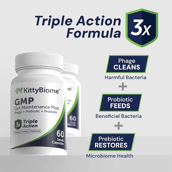 AnimalBiome Cat Probiotics - GMP Prebiotics and Probiotics - Reduces Diarrhea Flareups for Cats - KittyBiome