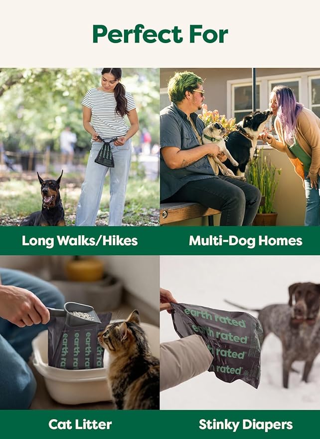 Earth Rated 3X Protect Dog Poop Bag Rolls, Odor Blocking Leak Proof Extra Thick, Unscented, 120 Count