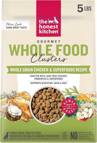 The Honest Kitchen Whole Food Clusters Whole Grain Chicken & Oat Dry Dog Food, 5 lb Bag