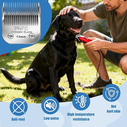 Dog Grooming Replacement Blades Compatible with Andis Dog Clipper, Dog Clipper Blades Compatible with Oster A5,Wahl KM-10 Series Dog Clipper,3FC Blades (13mm)