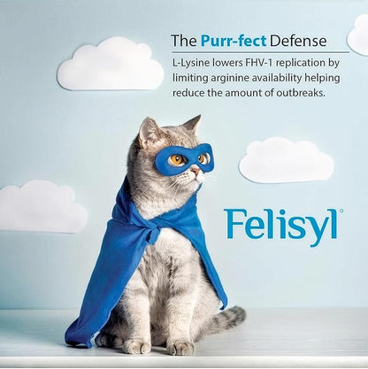 Felisyl L-Lysine Gel for Cats & Kittens (5oz) – Immune System, Respiratory & Eye Health Support. Reduces Sneezing, Runny Nose & Watery Eyes. Daily Salmon-Flavor Supplement – Made in USA