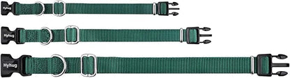 Hyhug Dog Collar for Large Dogs, Heavy Duty Pink| Quick Release Nylon Buckle Collar, Adjustable & Durable Pet Supplies for Boy & Girl Dogs (Large, Dark Green)