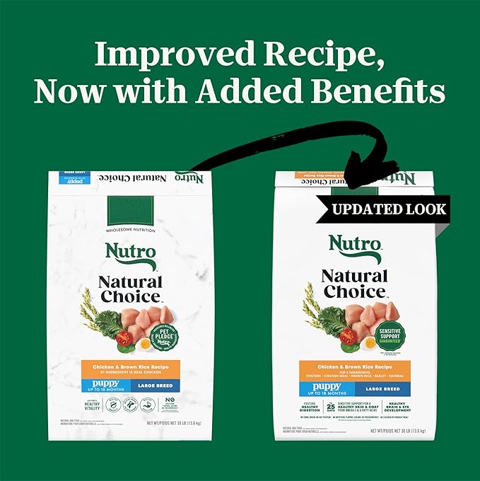 Nutro Natural Choice Large Breed Puppy Food Dry, Chicken & Brown Rice Recipe, 30 lb. Bag