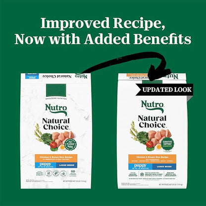 Nutro Natural Choice Large Breed Puppy Food Dry, Chicken & Brown Rice Recipe, 30 lb. Bag