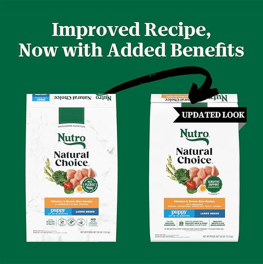 Nutro Natural Choice Large Breed Puppy Food Dry, Chicken & Brown Rice Recipe, 30 lb. Bag