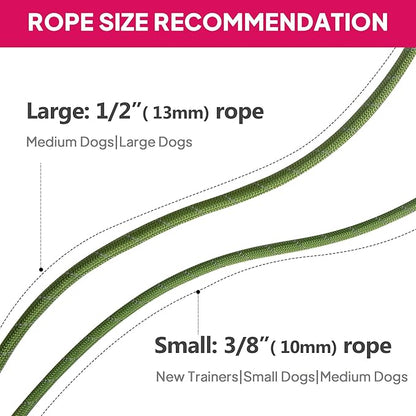 TwoEar 6FT Slip Lead Dog Leash, Heavy Duty Slip Leash for Dogs with Highly Reflective, Strong Rope Slip Leads No Pull Pet Training Leashes for Large Medium Dogs ( 1/2", Green )