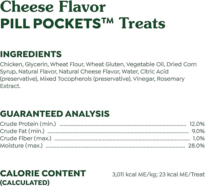 Greenies Pill Pockets for Dogs, Large Size Soft Dog Treats, Cheese Flavor, 15.8 oz. Pouch