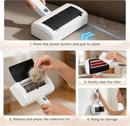 Lintlock Pet Hair Remover for Carpet, Electric Lint Roller Adjustable Handle Reusable Carpet Rake Dog Cat Hair Removal Tool for Carpets, Rugs, Furniture