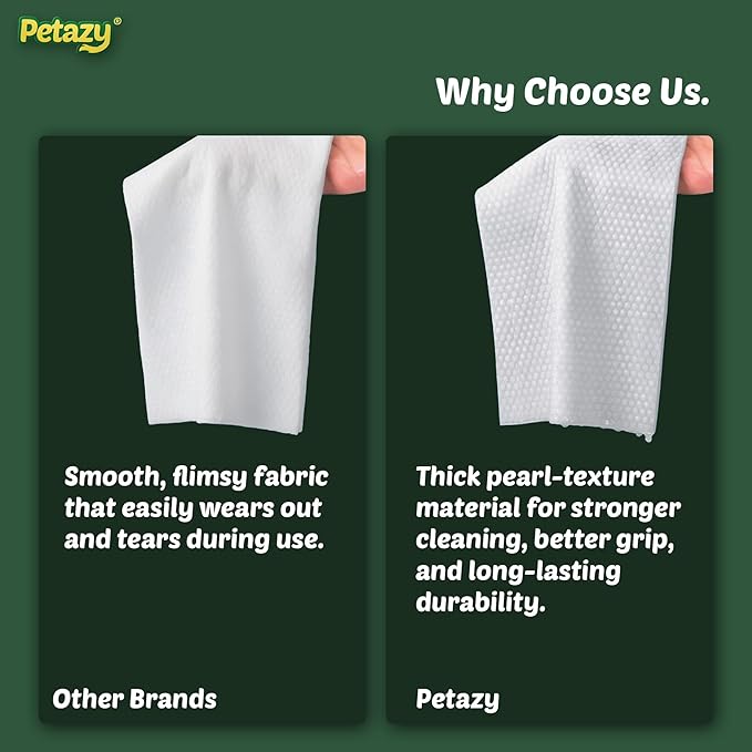 Petazy 400 Dog Wipes for Paws and Butt Ears Eyes | XL 8x8 Natural Pet Wipes for Dogs | Chamomile Dog Wipes Cleaning Deodorizing | Extra Thick Paw Wipes for Dogs Cats Pets | 4 Bonus Glove Wipes