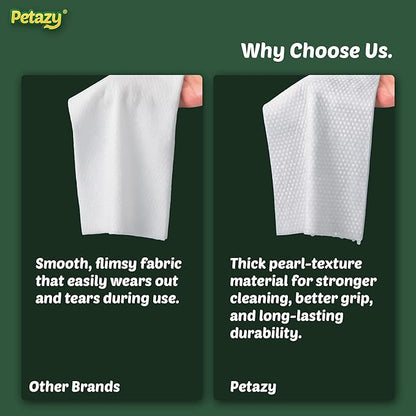 Petazy 400 Dog Wipes for Paws and Butt Ears Eyes | XL 8x8 Natural Pet Wipes for Dogs | Chamomile Dog Wipes Cleaning Deodorizing | Extra Thick Paw Wipes for Dogs Cats Pets | 4 Bonus Glove Wipes