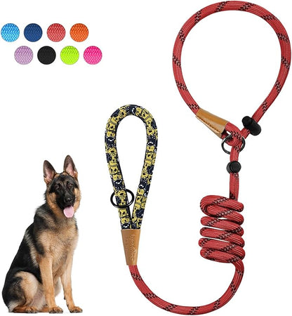 lynxking Slip Lead Dog Leash Reflective, Heavy Duty Comfortable Strong Rope for Large Medium Small Dogs No Pull Pet Training (Red, 2PCS Large 1/2in x 6ft)