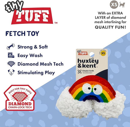 Huxley & Kent Interactive Crinkle Puppy Toys w/ Power Plush Tech - Cute Puppy Toys - Dog Toys for Enrichment (Happy Rainbow, Small)