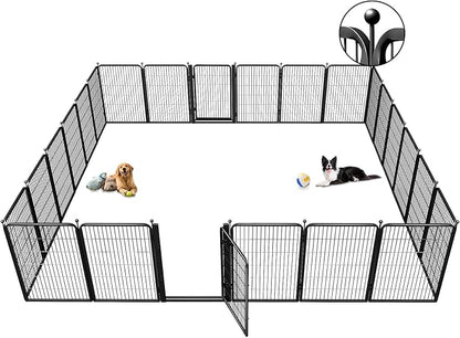 Dog Playpens with Low Threshold Gate, 40 Inch 24 Panels Heavy Duty Outdoor Dog Play Pen, RV Camping Yard Indoor Puppy Playpen Portable Pet Pen Fence for Large/Medium/Small Dogs