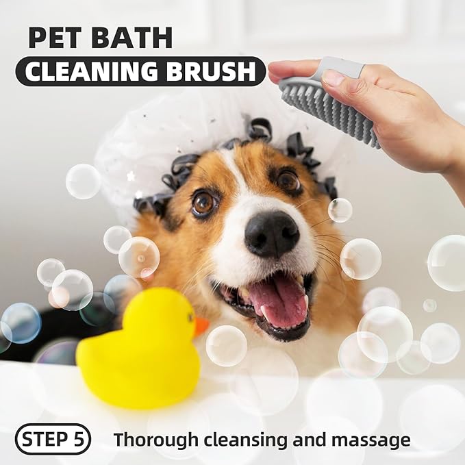KUEIOX Dog Brush for Shedding, 7 PCS Dog Grooming Brush Kit, Undercoat Rake, Slicker Brush, Deshedding Comb, Bath Brush, Nail Clipper for Long & Short Haired Dogs & Cats, Black