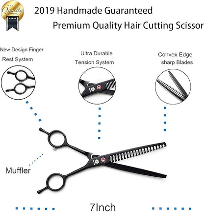 Dream Reach Professional 7.0'' Curved Chunker Scissors for Dogs and Cats