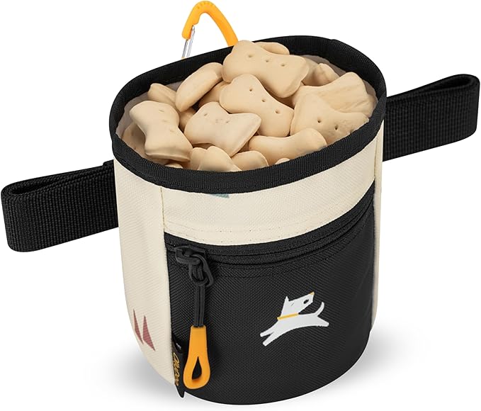 OllyDog Goodie Treat Bag, Dog Treat Pouch, Waist Belt Clip for Hands-Free Training, Magnetic Closure, Dog Training and Behavior Aids, Three Ways to Wear (Terrazzo)