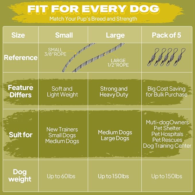 Fida Durable Slip Lead Dog Leash Bulk Pack of 5, Heavy Duty 1/2" x 6 FT Comfortable Strong Rope Slip Lead for Large, Medium & Small Dogs No Pulling Pet Training Leash with Highly Reflective (Grey)