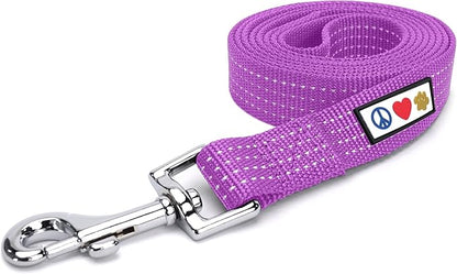Pawtitas Orchid Dog Leash 6 ft M/L Reflective Durable Lightweight Dog Lead for Medium or Large Dogs and Puppies