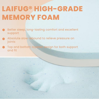 Laifug Memory Foam Oval Dog Bed (54x36x12Inches, Dark Gray), Orthopedic Dog Bed for Dogs with Durable Waterproof Liner & Removable Washable Cover & Nonskid Bottom