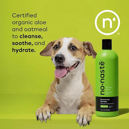Nonaste Premium Dog Shampoo and Pet Stain & Odor Eliminator Spray (16 Oz, Pack of 2) – USDA Certified Organic Aloe & Oatmeal Dog Shampoo, and Enzyme Cleaner Stain Remover | Dog Wash, Light Fresh Scent