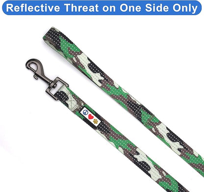 Pawtitas Camo Green Dog Leash 6 ft XS/S Reflective Durable Lightweight Dog Lead for Small Dogs and Puppies