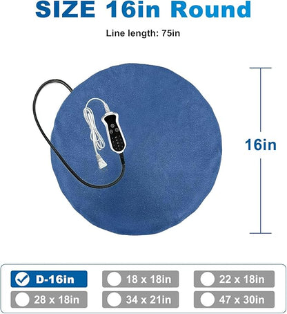 Quwzayail Cat Heating Pad, 9 Gears and time Settings and Metal Protective Tube, Adding Wire Rope Warming,Comes with Soft Fabric Cover. (16.0" Lx 16.0" W x0.5 Th, Blue Pattern)