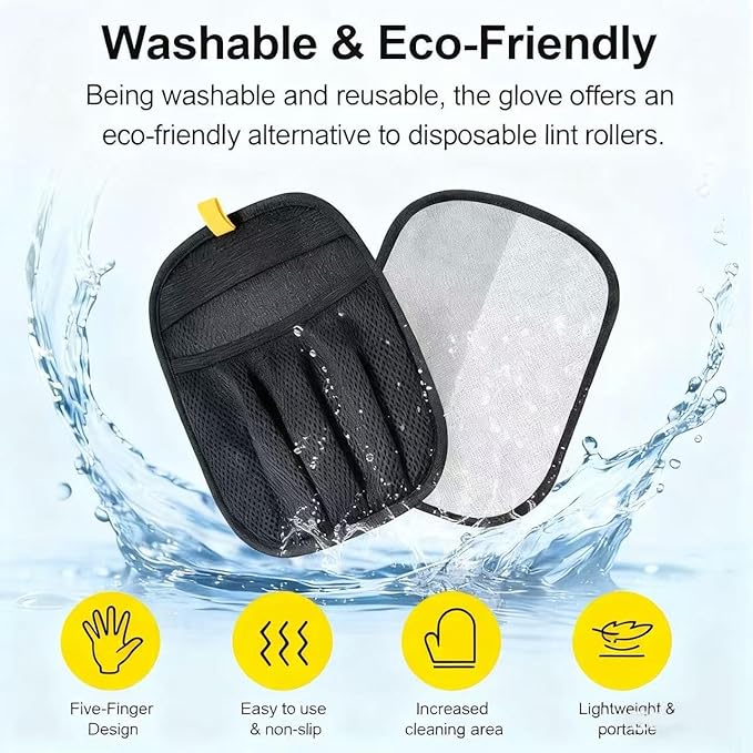 Amouy Pet Hair Removal Glove for Cats & Dogs, 2 PCS Upgraded Five-Finger Electrostatic Pet Hair Gloves, Reusable Magic Brush Pet Hair Remover Tool for Laundry, Couch, Carpet, Car Seat