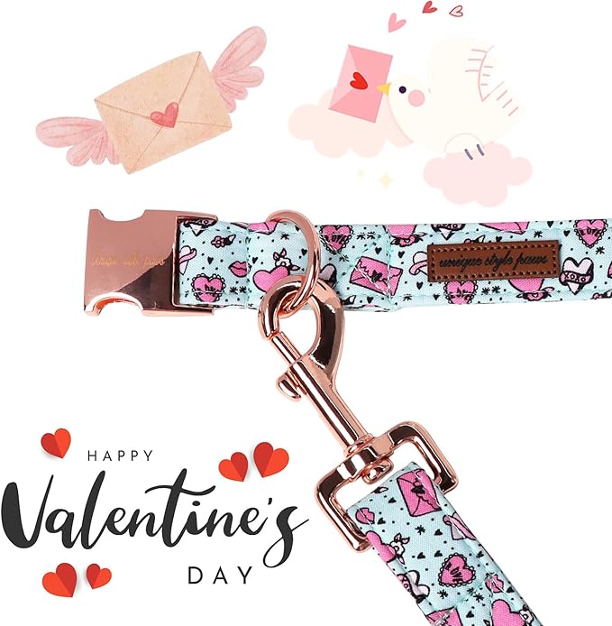 Unique Style Paws Valentiene's Day Dog Leash Heart Print Cotton Dog Leashs Leash for Small Medium Large Dogs New