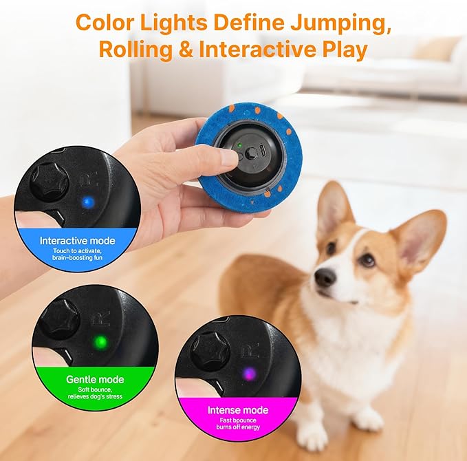 Pubialo Interactive Dog Ball Toys Electric Automatic Moving Dog Toys to Keep Them Busy Rechargeable Smart Rolling Squeaky Ball for Large