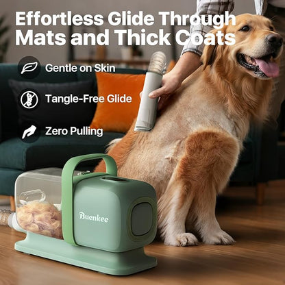 Dog Grooming Kit with Vacuum, 15000Pa Pet Hair Clipper and Shedding Brush, 50dB Low Noise, 2L Capacity, White
