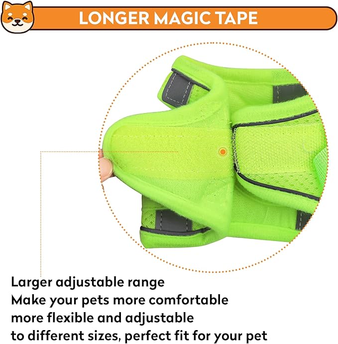 Dog Harness with Leash Set, No-Pull Step-in Reflective Pet Harness with 1 Leash Clips, Adjustable Soft Padded Easy Walk Dog Vest for Small Medium Large Dogs, Cats(Fluorescent, Small)