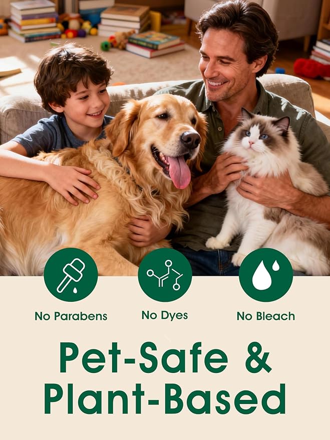Seedshub 4-in-1 Pet Hair Remover & Odor Neutralizer Spray, Anti Static Wrinkle Release, Plant Based Enzymes, Safe for Pets, Fabrics & Furniture, Refresh Pine Nut Scent, 6.76 fl oz, 2 Travel Pack