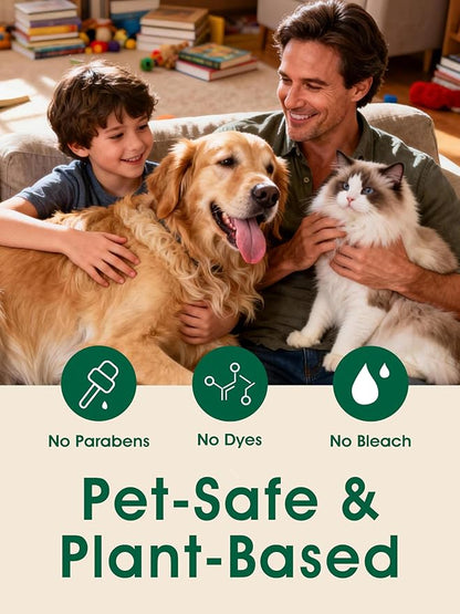 Seedshub 4-in-1 Pet Hair Remover & Odor Neutralizer Spray, Anti Static Wrinkle Release, Plant Based Enzymes, Safe for Pets, Fabrics & Furniture, Refresh Pine Nut Scent, 6.76 fl oz, 2 Travel Pack