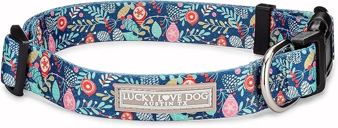 Lucky Love Dog - Adjustable Dog Collar with Easy Click Buckle for Large Ones, Durable, & Comfortable for Male & Female Dogs, Pet Collar for Puppies & Adult Dogs - Sweet Holiday, X-Large