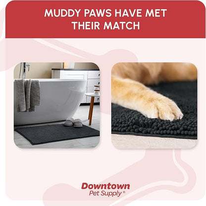 My Doggy Place Dog Mud Mat, 60" x 36" Charcoal – Thick Microfiber Entry Rug for Snow, Mud & Salt – Absorbent, Quick-Dry, Washer-Safe & Non-Slip, X-Large
