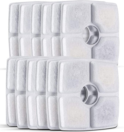 Cat Water Fountain Filters, 16 Pack Replacement Filter Fit for Top Square 84oz/2.5L Cat Pet Fountain, 3 Filtration System.Not compatible with 95oz/2.8L Pet Fountain