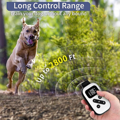 PetJoy 3 Dog Shock Collar for Large Dogs, Automatic Bark Collar with Remote, Bark and Training Collar Combo, Shock Collar with 5 Adjustable Levels of Sensitivity