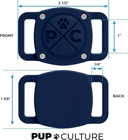 Pup Culture IP68 Waterproof AirTag Dog Collar Holder | 2.5X Stronger Than Competitors - Track Your Pet Using Apple AirTag Technology Without a Subscription | Dustproof - Doesn’t Hurt Your Collar