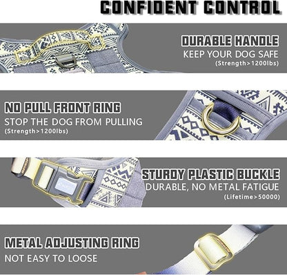 AUROTH Tactical Dog Harness for Large Dogs No Pull Adjustable Pet Harness Reflective K23 Working Training Easy Control Pet Vest Military Service Dog Harnesses