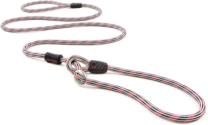 EzyDog Luca Slip Lead Dual Function Heavy Duty Rope Leash for Dogs That Pull Slip Leash & Gentle Lead Head Halter, Medium & Large Dogs (5.5ft x .33', Red)