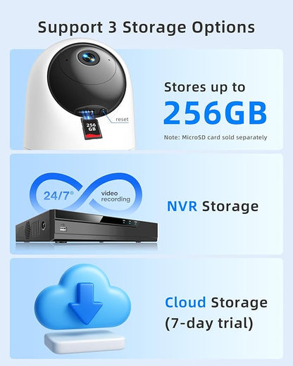 4MP Indoor Camera 5G WiFi 6 Pan Tilt 2.5K Supports MicroSD up to 256GB (No Card) Plug-in Pet Camera with Speaker for Dog/Cat Baby Monitor with Phone App, Motion Tracking, Compatible with Alexa