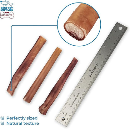 GigaBite Single Ingredient All Natural Free Range Bully Treats and Chews - Bully Sticks/Bladder Sticks/Beef Esophagus by Best Pet Supplies - Bully Sticks (Regular 6"), Pack of 20