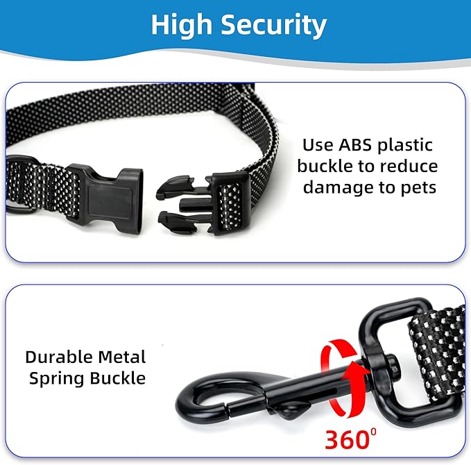 Hands Free Dog Leash Pet Supplies Waist Leash for Walking, 9ft Adjustable Waist Belt Training Leashes Heavy Duty Crossbody Dog Running Biking Hiking for Small Medium Large Dogs(Black)
