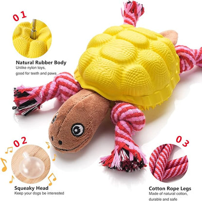 Multifunctional Rubber Dog Chew Toy for Middle, Large Dogs - Food Dispensing Puzzle Toy, Aggressive Chewer, Yellow