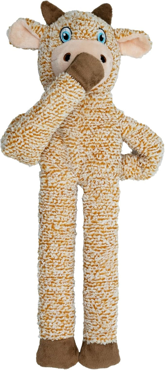 BUYPOW Cattle No Stuffing Dog Toys for Large Dogs, Squeaky Crinkle Interactive Dog Animals, Plush Teething Toys to Keep Them Busy, Cute Funny Dogs Gifts for Small Medium Large Breed
